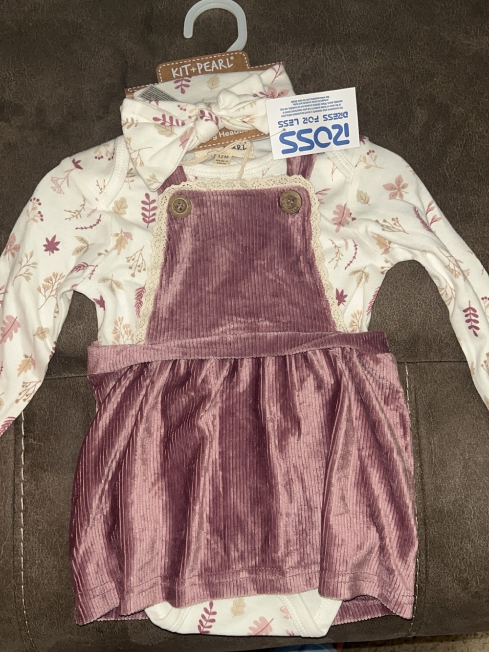 Kit + Pearl Baby Girls Floral Corduroy 2PC Dress Set
